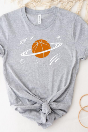 Basketball Sports Planet Saturn Ring Galaxy Space T-Shirt