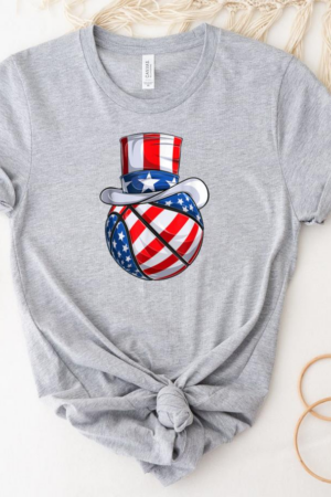 Basketball Uncle Sam Hat US Flag T-Shirt