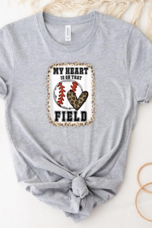 Bleached My Heart Is On That Field Baseball T-Shirt
