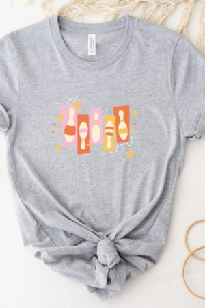 Bowling Retro Flat Pins T-Shirt