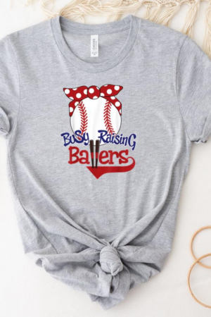 Busy Raising Ballers Baseball Mothers Day T-Shirt