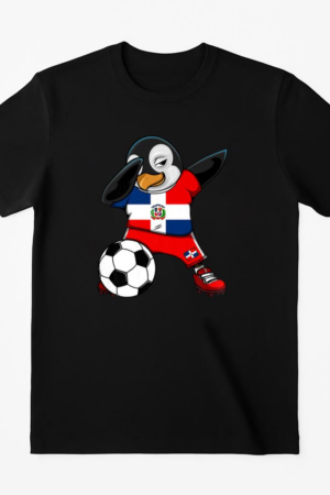 Dab Penguin Dominican Republic Soccer T-Shirt