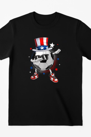 Dabbing Soccer USA American Flag T-Shirt