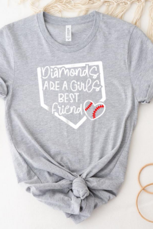 Diamonds Are A Girls Best Friend Baseball T-Shirt