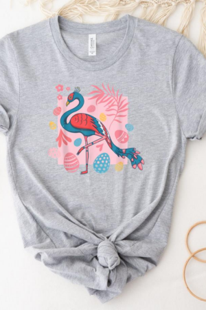 Easter Flamingo With Easter Basket T-Shirt
