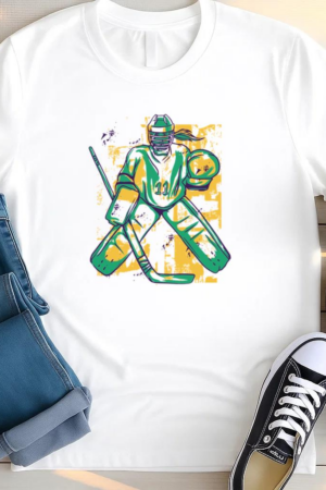 Hockey Goalie Holding A Stick T Shirt