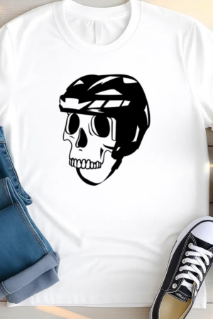 Hockey Helmet Skull High Contrast T Shirt