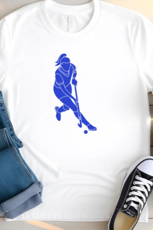 Hockey Player Blue T Shirt