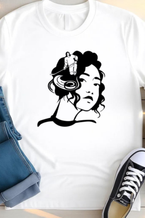 Hockey Player Girl Cut Out T Shirt