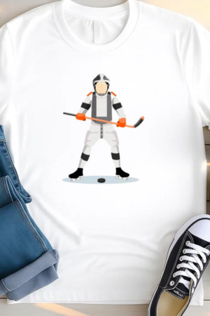 Hockey Player Player Stick Flat T Shirt