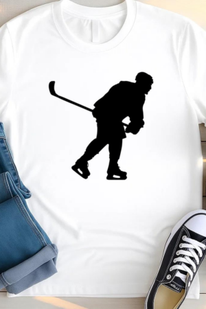 Hockey Player Skating Silhouette T Shirt