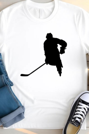 Hockey Player Stickhandling Silhouette T Shirt