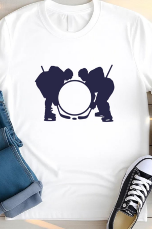 Hockey Players Label Silhouette T Shirt