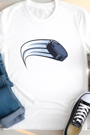 Hockey Puck In Movement Illustration T Shirt