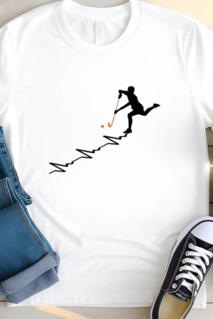 Hockey Sport Heartbeat Silhouette T Shirt