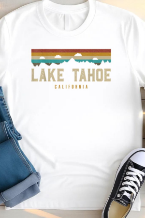 Lake Tahoe Vintage Mountains Hiking Camping California T Shirt