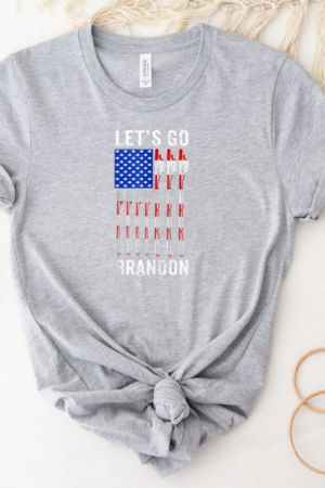 Lets Go Brandon American USA Flag Fishing Pole T-Shirt