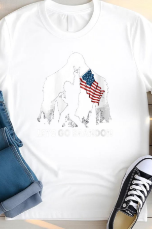 Lets Go Brandon Camping Bigfoot T Shirt