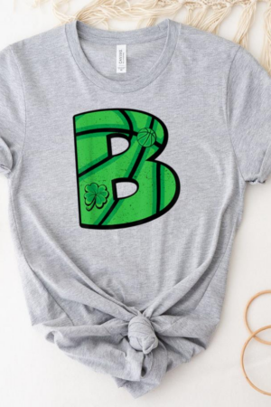 Letter B Green Basketball T-Shirt
