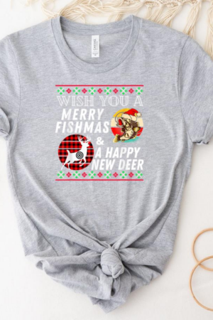 Merry Fishmas And Happy New Deer T-Shirt