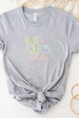 Neon Bowling Sign Black T-Shirt