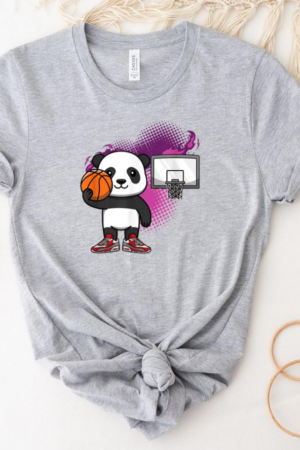 Panda Bear Basketball Hoops Dribbling T-Shirt