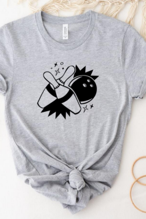 Pins Hit Filled Stroke Bowling T-Shirt