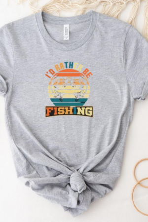 rather be fishing retro tshirt T-Shirt